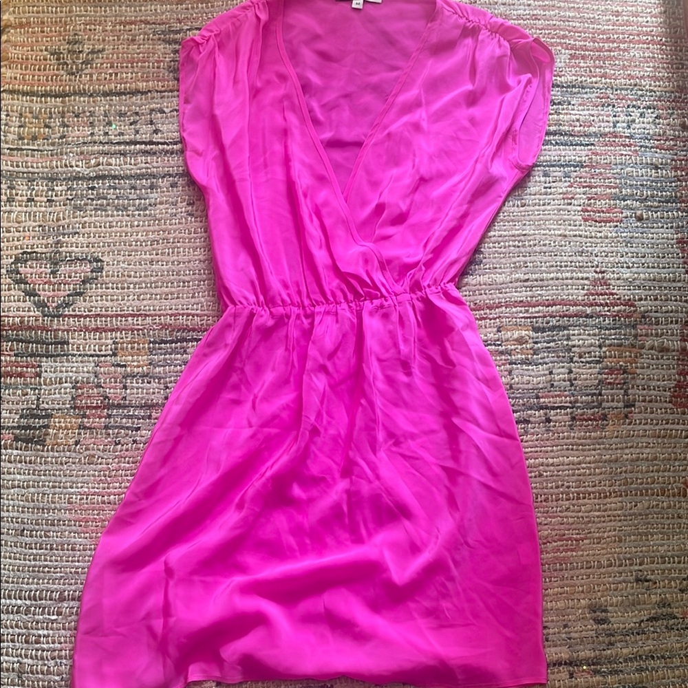 Amanda Uprichard Pink Flutter Sleeve Mini Dress